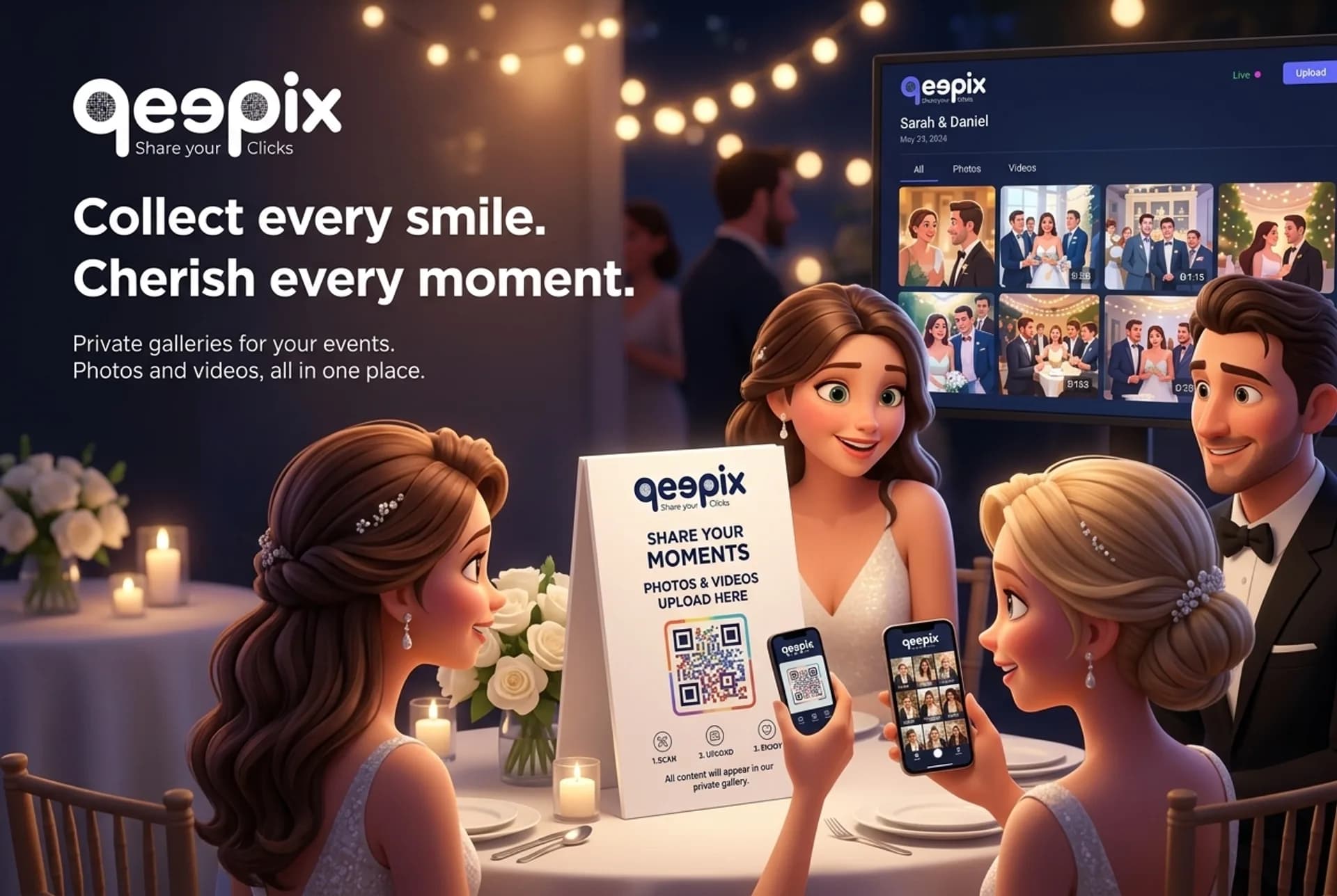 Qeepix qr code photo upload website